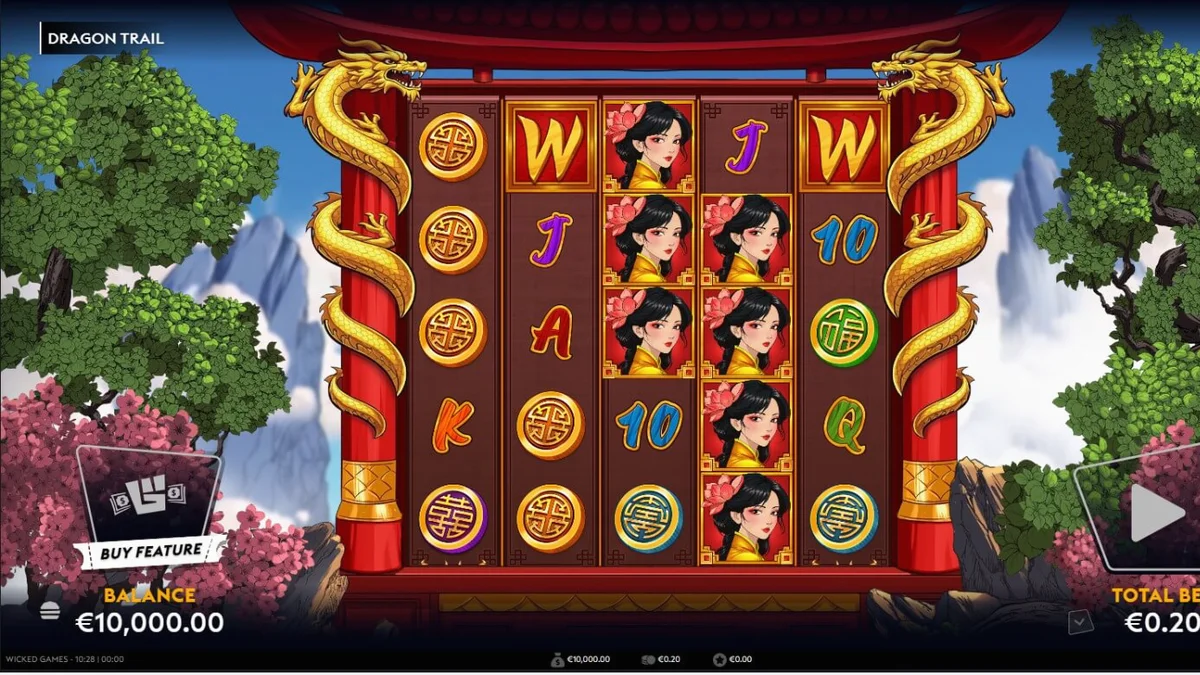 Interface do jogo Dragon Trail em um smartphone moderno